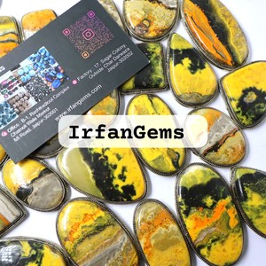 Nouveauté Bumble Bee Jasper Brass Rainoved Cabochon Amazing Crystal Healing Loose Gemstone for Jewelry Making Bezel Setting - Product Image 6