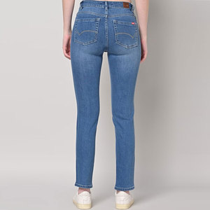 Vintage High Waisted Skinny Pencil Pants Casual Simple Winter Denim Cotton Spandex <b>Blend</b> Breathable Eco-Friendly Jeans for Women - Product Image 4