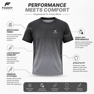 T-shirt de sport pour homme personnalisé à séchage rapide, sublimation dégradée, respirant, avec empiècements en mesh, pour fitness, entraînement et course à pied - Product Image 5