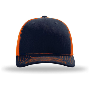 Casquette Trucker Unisexe en Tissu Mesh 6 Panneaux Taille Ajustable Gris Orange Color Block Décontractée Printemps-Été - Product Image 2