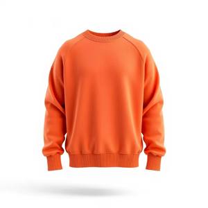 Sudadera de alta calidad para mujer, estilo urbano, de uso diario, de forro polar, con logo personalizado, color marfil, cuello simulado, extragrande y de tejido grueso. - Product Image 1