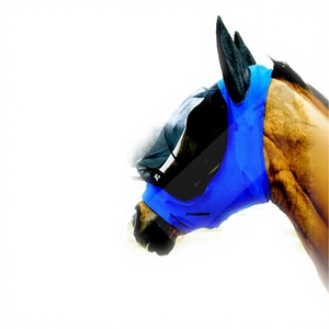 Masque anti-mouches pour chevaux, respirant, en maille, couvrant tout le visage et les oreilles, protection UV, réglable, anti-moustiques - Product Image 3