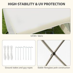 Tenda a baldacchino 8FT X 7FT resistente ai raggi UV con tende e zanzariere, riparo solare da campeggio e borsa per il trasporto - Product Image 6