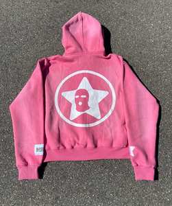 Sudadera con capucha personalizada BLOCKSTAR para hombre, roja, de corte regular, con cremallera, letras bordadas, estilo urbano, 100% algodón, diseño de dibujos animados - Product Image 6
