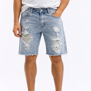 Shorts de Mezclilla Desgastados para Hombre, Cómodos para Uso Diario, Moda Urbana, Calidad Artesanal, Estilo Casual, Corte Relajado - Product Image 1