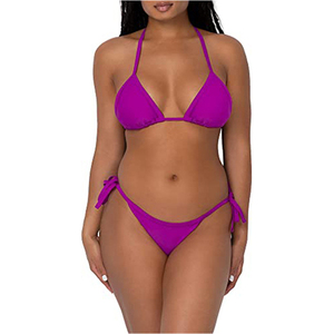 Conjunto de Bikini Acanalado de Dos Piezas para Mujer, Traje de Baño Texturizado con Tirantes Ajustables para Playa, Piscina, Vacaciones de Verano, Personalizado - Product Image 4