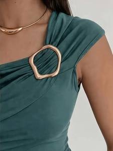 Sangam Textiles Fashion Decorative Metal Scalloped Buckle Rhinestone <b>Pearl</b> Button Clasp for Scarf <b>Belt</b> Shoes Four Seasons - Product Image 4