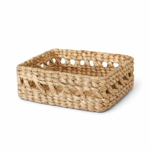Natural Water Hyacinth Woven Storage <b>Basket</b> <b>Rectangular</b> Handmade Eco Friendly Home Organizer Decorative Tray - Product Image 1