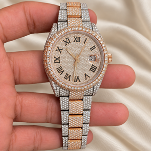 Bracelet en acier inoxydable bicolore pour femme Raj Gems Diamond, montre à quartz ETA, bracelet de 20 mm, chiffres romains, coffret cadeau de luxe inclus - Product Image 3