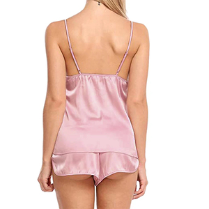 Conjunto de Pijama de Franela Sólida Casual para Mujer, Camisola y Pantalones Cortos, Ropa de Dormir Ligera para Verano - Product Image 5