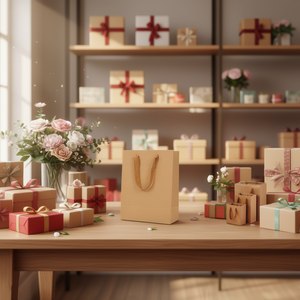 Sacchetto regalo in carta kraft 28x10x33 cm con manico per shopping e regali - Product Image 2