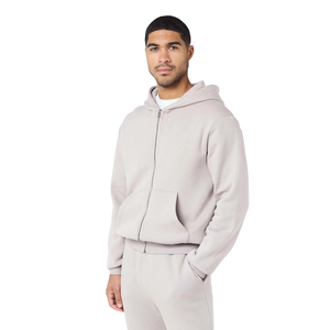 Mens Full <b>Zip</b> Hooded Polyester/Cotton Tracksuit Straight Leg <b>Trousers</b> Regular Fit <b>Side</b> Pockets Casual Streetwear Two Piece - Product Image 3