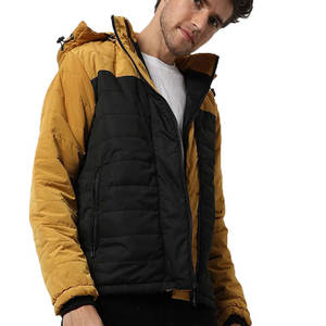 Blouson d'hiver matelassé personnalisé pour homme grande taille, luxueux, coupe-vent, imperméable, écologique, pour l'extérieur, col montant, face brillante - Product Image 4