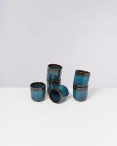 Taza de Té de Cerámica Contemporánea con Esmalte Reactivo Efecto Océano Profundo, Forma Cilíndrica Lisa, Retención de Calor, Diseño Artesanal para la Vida Moderna - Product Image 2