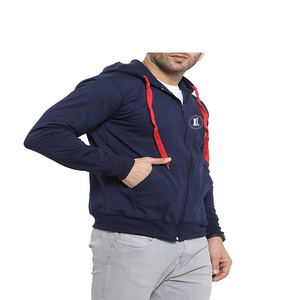 Sweat à capuche hybride zippé personnalisé pour homme, avec logo d'équipe, étiquette tactile, en molleton athlétique 100 % coton, respirant, idéal pour l'hiver et les loisirs - Product Image 3