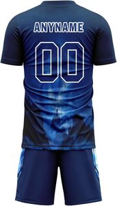 Ensemble de maillots de football pour hommes personnalisables, impression numérique, col en V, manches courtes, respirant, évacuation de l'humidité, polyester, taille plus, élastique - Product Image 4