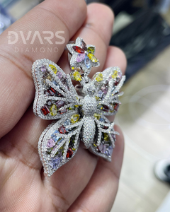 Pendentif Papillon Femme en Argent Sterling 925 Plaqué Or 18K, Bijou de Luxe Hip Hop, Inspiré des Créateurs de Mode, Moissanite Vérifiée - Product Image 5