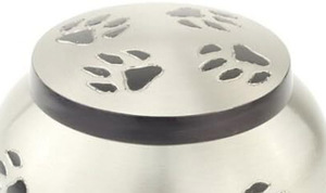 Urne funéraire en laiton pour cendres d'animaux de compagnie, motif empreintes de pattes, gravée, pour cendres funéraires, fournitures funéraires - Product Image 6