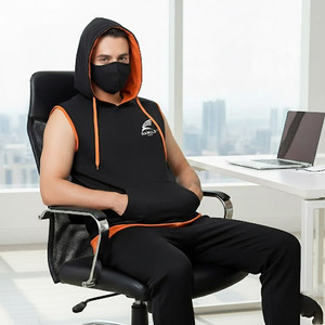 Hoodies sans manches pour hommes OEM, best-sellers, légers, pour la musculation, en coton mélangé, basiques - Product Image 1