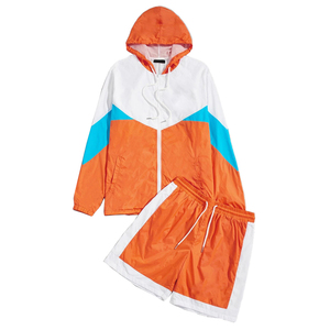 Black Pink Color Windbreaker <b>Tracksuit</b> Hooded Zipper Jacket Shorts Sporty Style Adult Spring Wear Windbreaker <b>Tracksuits</b> Set - Product Image 2