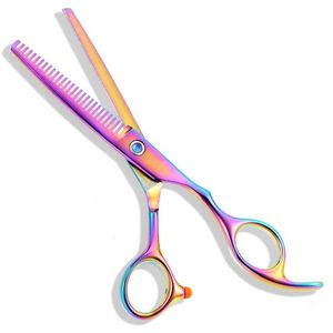 Multi-Color Rainbow Hair Thinning Scissors Professional Barber <b>Shears</b> Stainless Steel Texturizing Scissors - Product Image 1