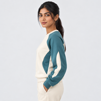 Sweat-shirt pour femme en tissu mélange de coton doux, respirant, confortable, coupe décontractée, coutures durables, style moderne et décontracté, personnalisable OEM
