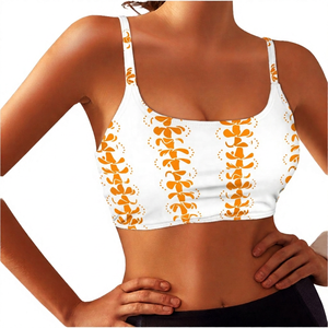 Soutien-gorge de sport blanc imprimé pour femme, à bretelles, maintien moyen, respirant - Product Image 4