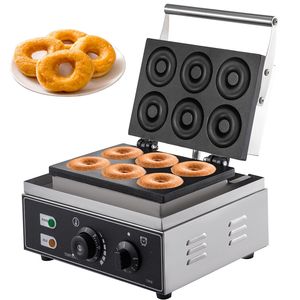 110V Commercial <b>Waffle</b> Donut <b>Machine</b> 6-Hole Double-Sided Heating 50-300Celsius 1550W Non-Stick Electric Doughnut Maker - Product Image 1
