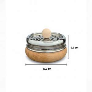 Quemador de Incienso Redondo de Madera con Tapa Metálica, Porta Incienso Árabe con Aroma a Oud, Decoración de Mesa para el Hogar, Ramadán, Bodas - Product Image 4