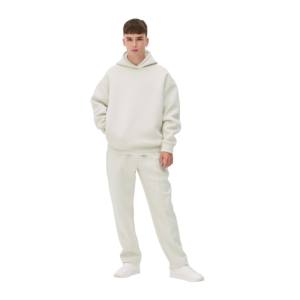 Sweat à capuche tendance en molleton 100 % coton de qualité pour homme, coupe classique, grammage lourd, idéal pour l'hiver, avec logo personnalisé imprimé - Product Image 2