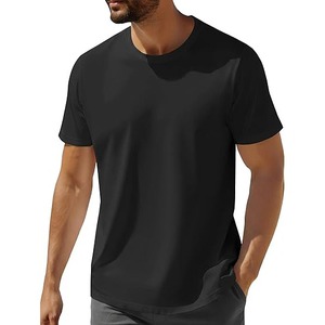 <b>Men's</b> Black Short Sleeve O-Neck Loose Fit Customized <b>Animal</b> Print Casual Breathable Jersey Knit 320g Front Logo T-Shirt - Product Image 3