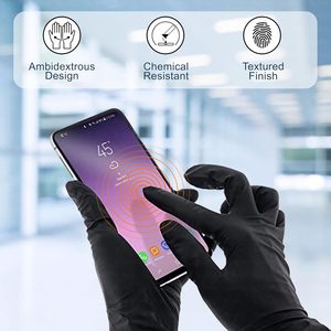 Gants jetables en nitrile noir, sans latex, sans poudre, texturés, pour le nettoyage et la manipulation des aliments - Product Image 3