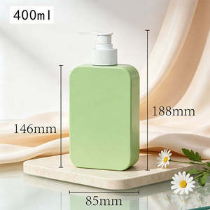 Limpiador Facial y Loción Corporal - Botella Cuadrada Plana de PE de 400ml con Pulverizador de Bomba y Serigrafía, Marca Unalilia - Product Image 6