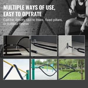 Cuerda de Batalla de Nailon de 1.5 Pulgadas de Diámetro y 40 Pies de Largo con Funda Protectora y Anclaje, Equipo de Ejercicio para Entrenamiento Físico - Product Image 5