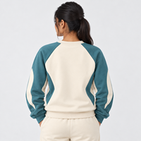 Sweat-shirt pour femme en tissu mélange de coton doux, respirant, confortable, coupe décontractée, coutures durables, style moderne et décontracté, personnalisable OEM