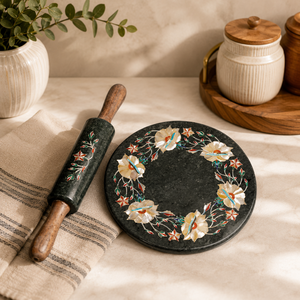 Falah ชุด chakla belan ทำจากไม้หินอ่อนทำด้วยมือแบบพรีเมียมเป็นมิตรต่อสิ่งแวดล้อม - Product Image 1