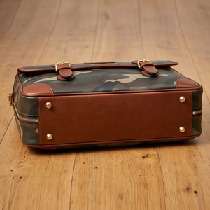 Porte-documents classique en cuir à motif camouflage avec fermeture éclair, sac d'affaires durable, sac à dos avec bretelles - Product Image 3