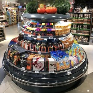 Armoire Ronde Ovale pour Supermarchés et Dépanneurs, Affichage de Conservation Fraîche des Fruits et des Boissons - Product Image 1