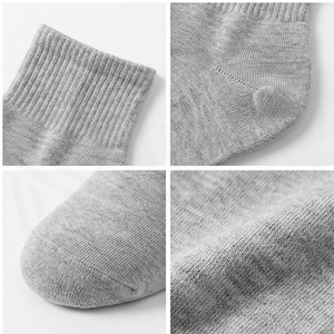 Ankle <b>Socks</b> Solid Gray Breathable Knitted Regular Style for Adults Casual Wear - Product Image 4