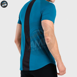 เสื้อยิมผู้ชาย OEM แห้งเร็ว น้ำหนักเบา ระบายอากาศได้ดี ผลิตตามสั่ง สไตล์ใหม่ คอกลม ฟิตเนส ผ้าโพลีเอสเตอร์ 100% - Product Image 4