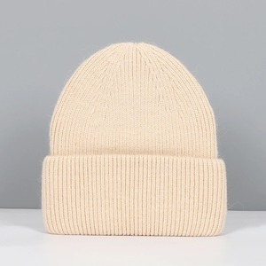 Chapeau en cachemire pur 100% pour femmes, tricoté, doux, chaud, tendance, décontracté, logo personnalisé, vente en gros, couvre-chef de haute qualité pour femmes - Product Image 2
