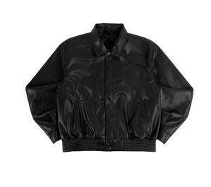 2024 New OEM Custom LOgo Fashion Outdoor Men Streetwear Leather <b>Patchwork</b> Crop Varsity <b>Jacket</b> - Product Image 1