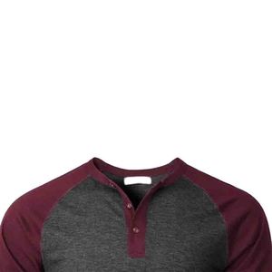 Chemise Henley Raglan à manches 3/4 pour homme, personnalisable en gros, en mélange de coton, boutonnée, style baseball - Product Image 5