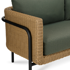 Sofá de Mimbre para Exteriores, Muebles de Jardín, Patio y Hotel con Estructura de Aluminio con Recubrimiento en Polvo y Tejido de Ratán PE - Carusso - Product Image 6