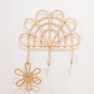 Novedad camisa de vestir de ratán lindos ganchos en forma de flor para colgar ropa de niños gancho de pared decorativo creativo para el hogar - Product Image 5