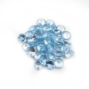 Natural Sky Blue Topaz Round Cut Loose Gemstone Wholesale Lot Jewelry Making Faceted - Product Image 5