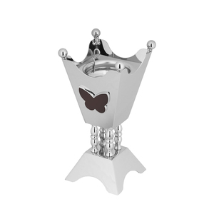 Luxurious <b>Silver</b> And Gold Crown Metal Incense <b>Burner</b> With Sleek Metallic Finish Emits Elegant Smoke For A Regal Ambience - Product Image 5