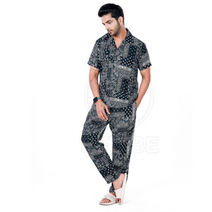 Vêtements de nuit pour hommes, combinaison de sommeil décontractée, confortable, douce au toucher, tissu respirant - Product Image 4