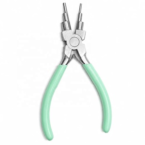 Pince à bijoux 6 en 1 pour la fabrication de anneaux de jonction, de boucles de fil et de créoles, avec fonction de pliage de fil et de pince à bec rond - Product Image 1