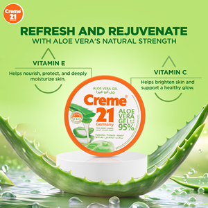 Crema 21 Gel de Aloe Vera 300ml Hidratante y Calmante para el Cuidado de la Piel del Rostro, Cuerpo y Cabello - Product Image 2